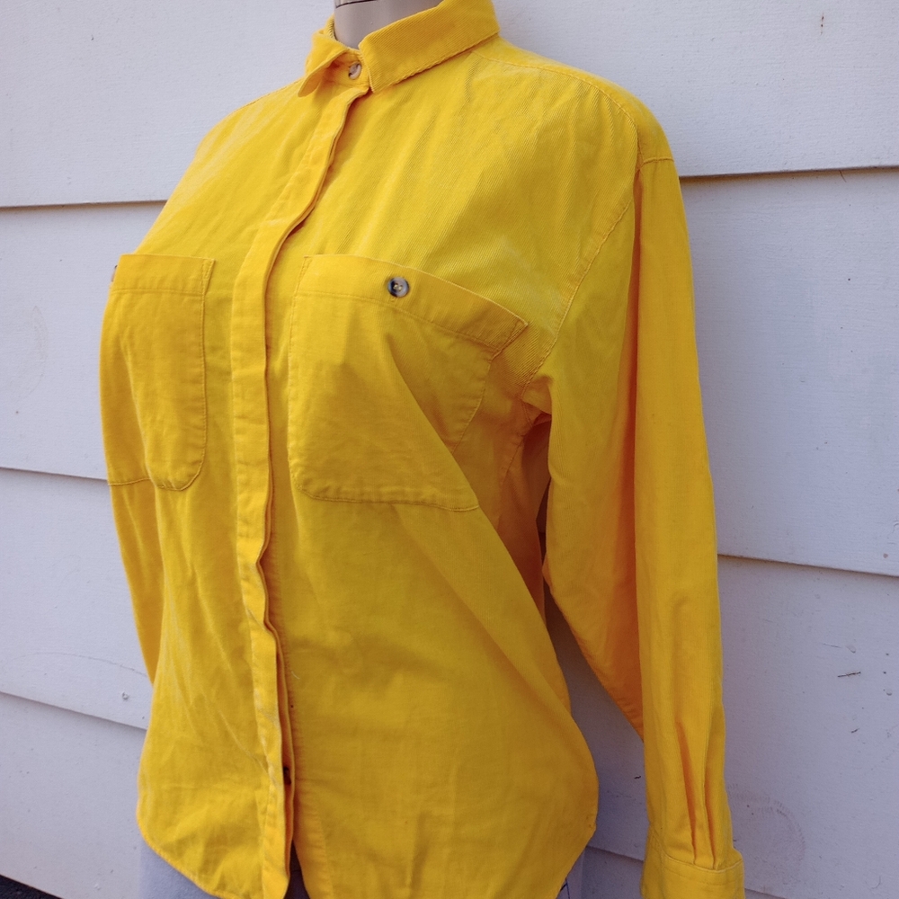 Vintage Yellow Corduroy Button Up